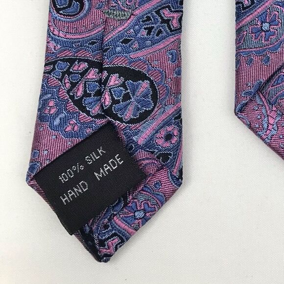 Beau Brummel Soho Hand Made 100% Silk Paisley Neck Tie - Picture 9 of 9